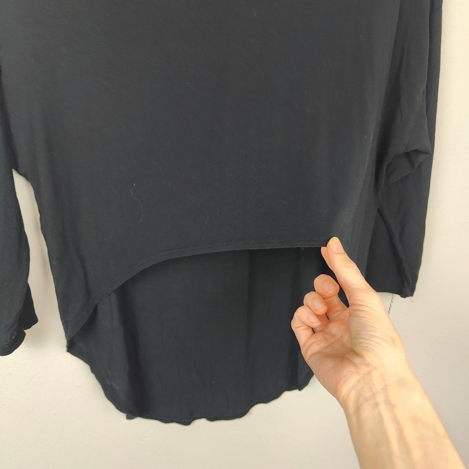 Other Joah Brown Top Womens One Size Soft Black Scoopneck Hi Low Size ONE SIZE - 5 Thumbnail
