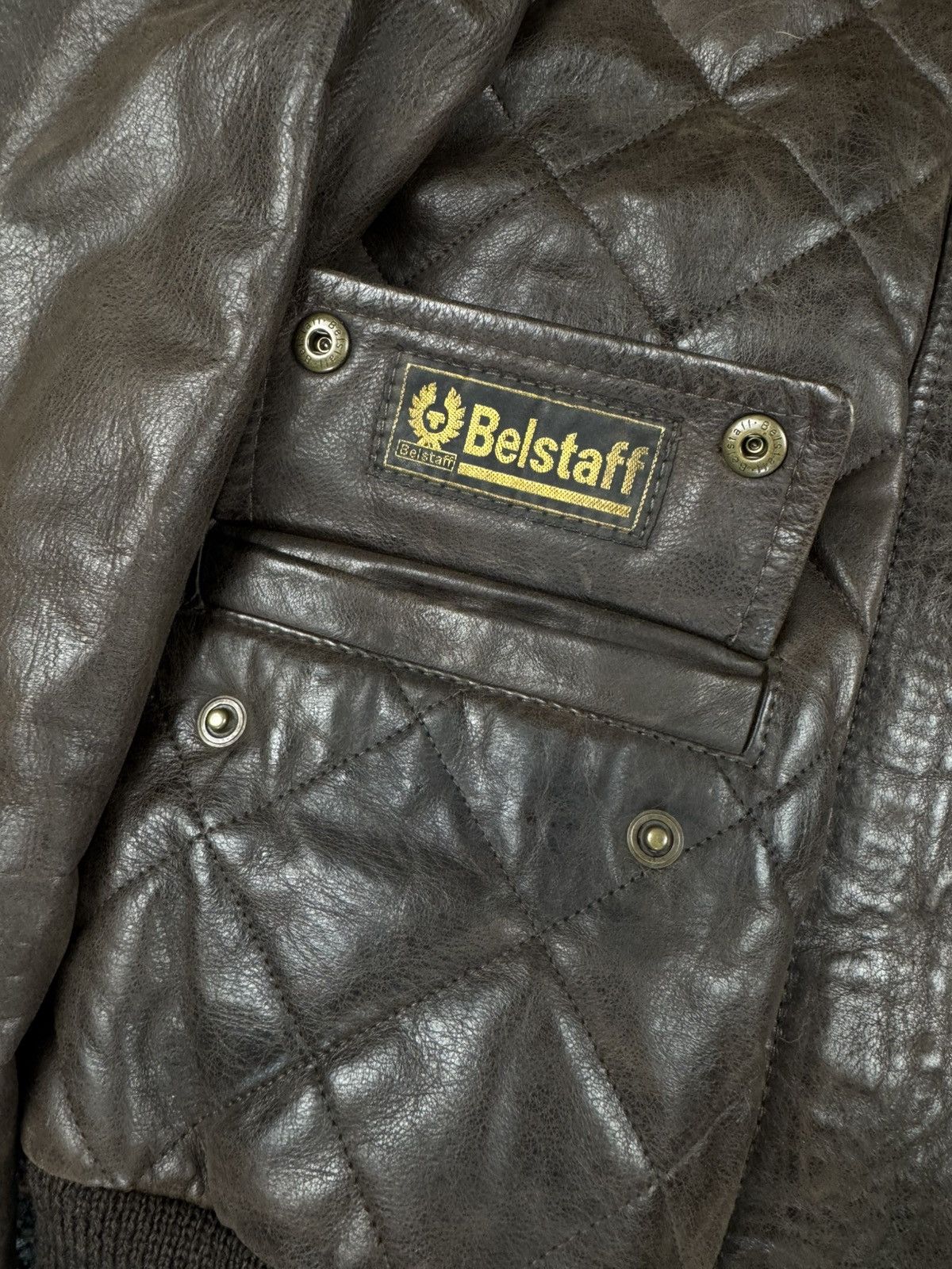 Belstaff × Designer × Vintage Vintage 90s Belstaff ocelot hooded leather fur bomber jacket Size S / US 4 / IT 40 - 14 Thumbnail