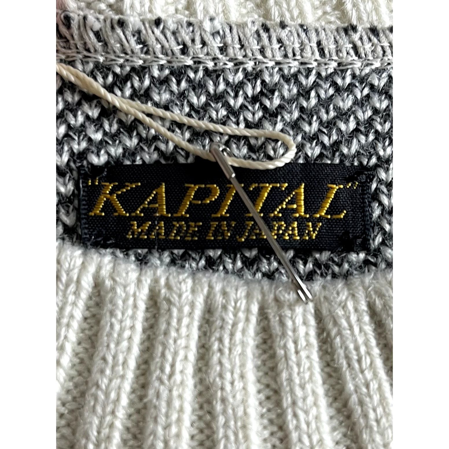 Kapital Kapital 8G Knit Newspaper Pattern Crew Sweater Kountry News Size US S / EU 44-46 / 1 - 8 Thumbnail