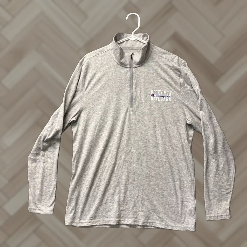 Champion VINTAGE Champion Outdoor Shirt 1/4 Zip L Gray Fleece Unisex Mens Size US L / EU 52-54 / 3 - 1 Thumbnail