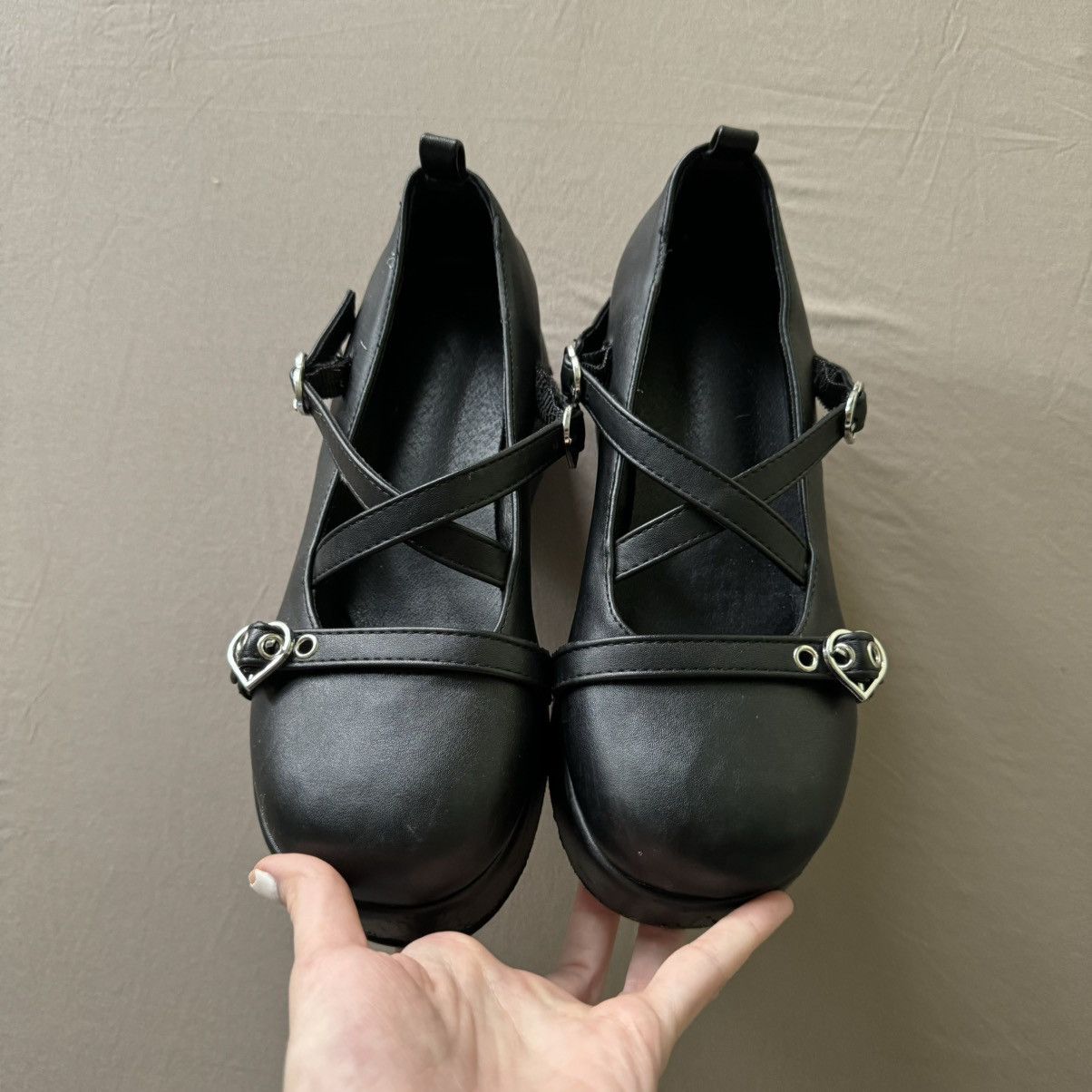 Other Lolita cross Strap Heart Buckle Platform Mary Janes Size US 7 / IT 37 - 5 Thumbnail