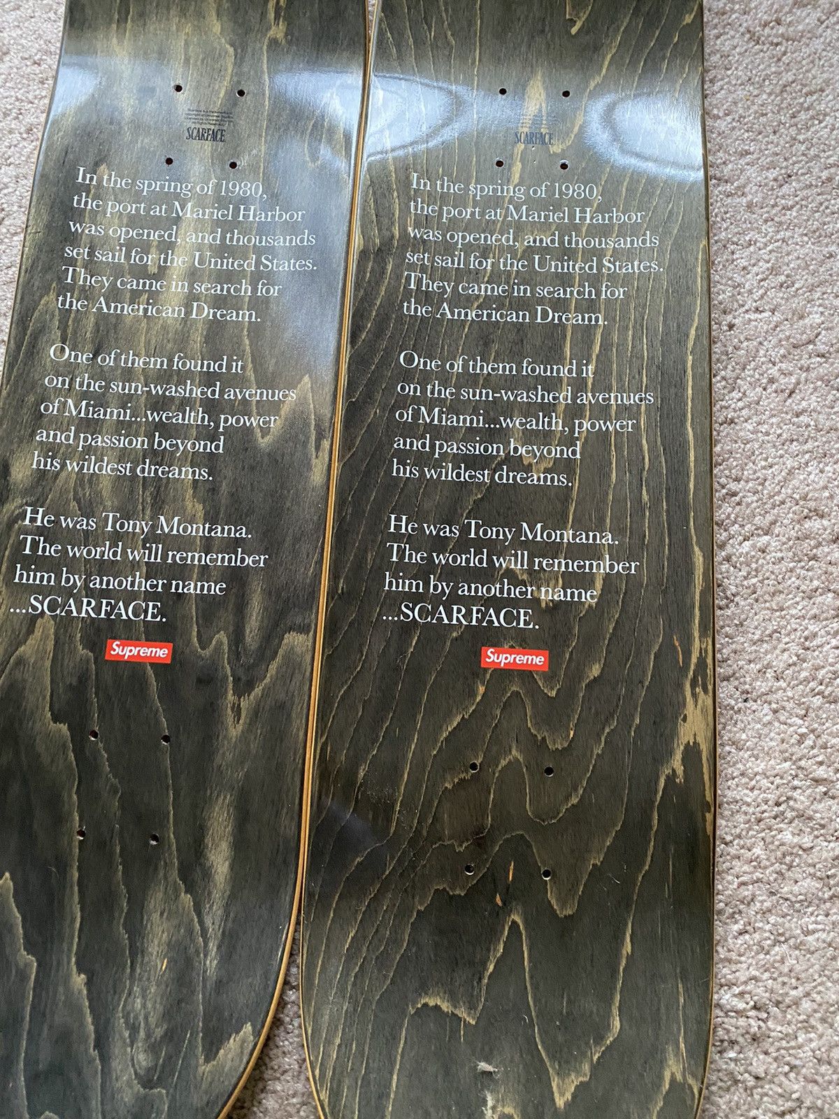 Supreme Supreme Scarface skate deck set of 2 authentic Size ONE SIZE - 8 Thumbnail