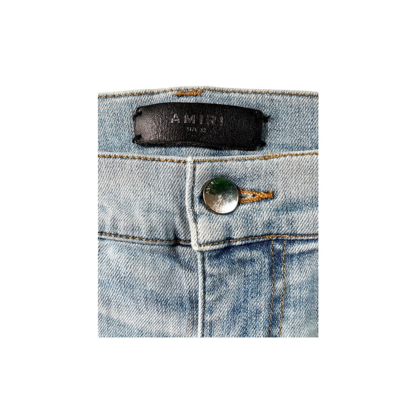 Amiri Amiri Paint Splatter (Zipper) Light Wash Jeans Size US 32 / EU 48 - 3 Thumbnail