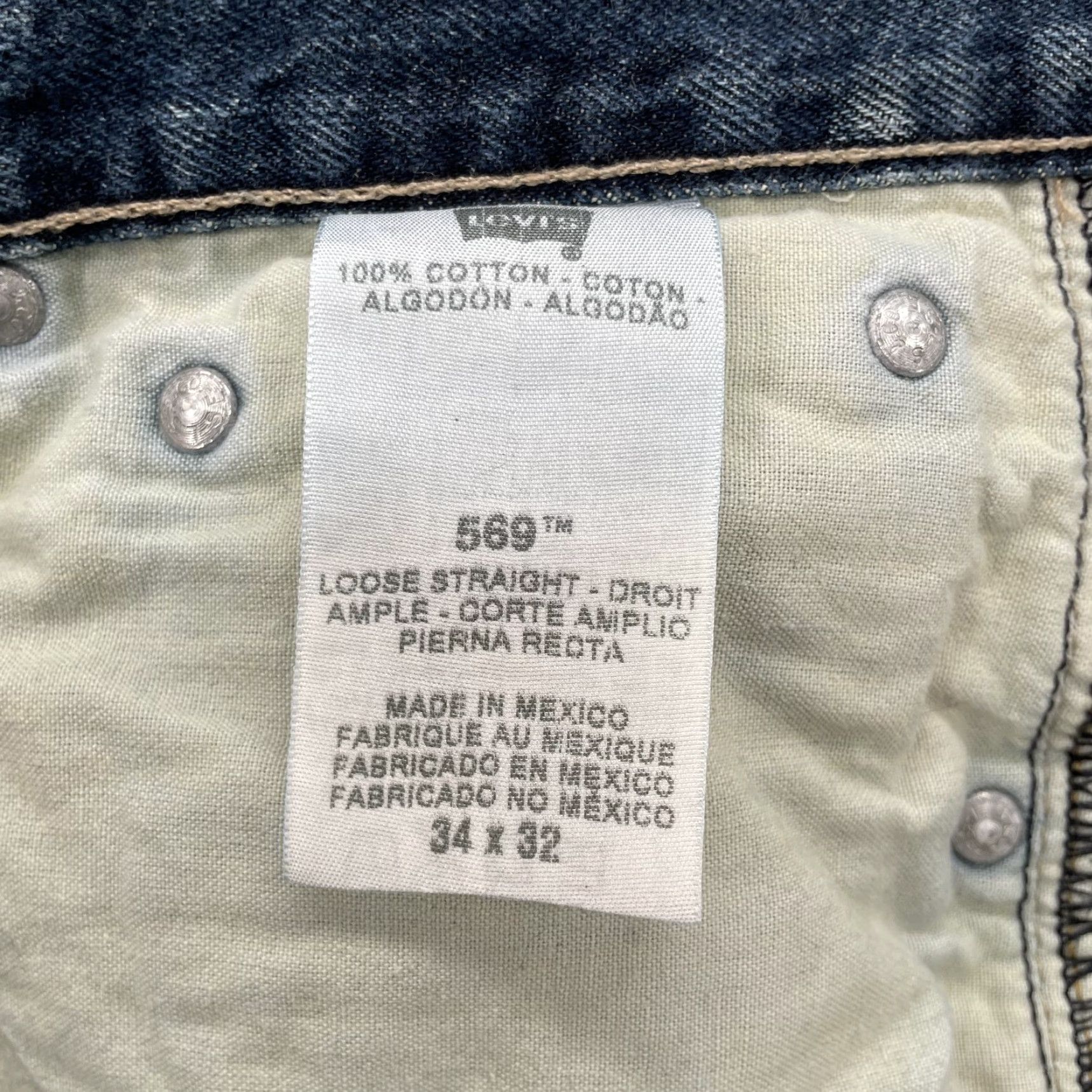 Levi's Levi's 569 Jeans Mens Straight 35x29 Denim Blue 90s Y2k Skate Baggy Workwear Vintage Collection Mens Size US 35 - 7 Thumbnail