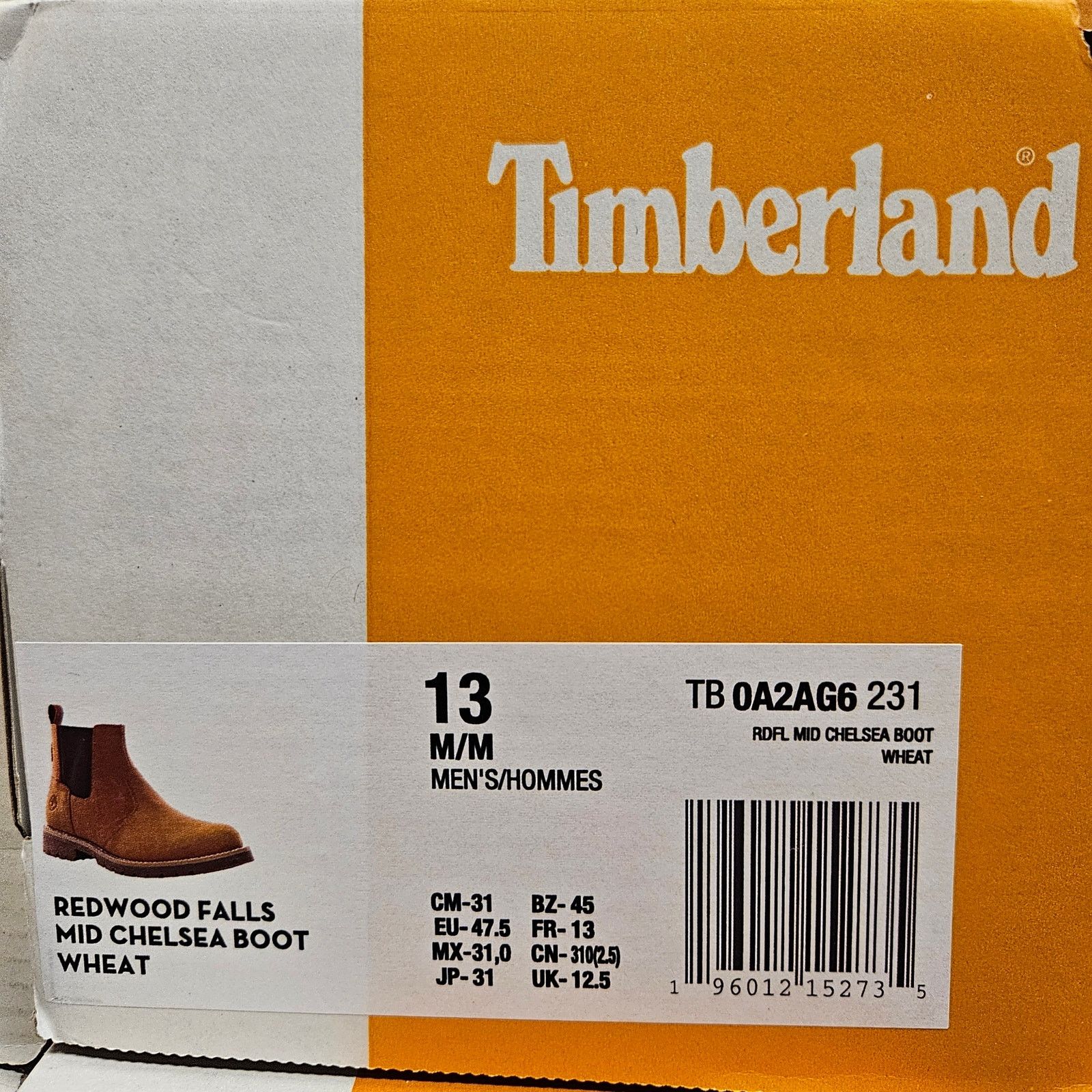 Timberland TIMBERLAND MEN'S 13 REDWOOD FALLS MID CHELSEA BOOT WHEAT NIB Size US 13 / EU 46 - 8 Thumbnail