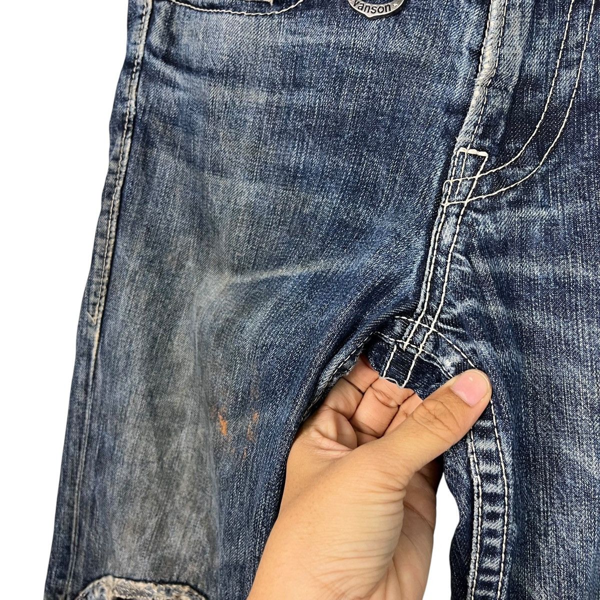 Vanson Leathers Vintage Vanson Leather Distressed Biker Jeans Size 32" / US 10 / IT 46 - 13 Thumbnail