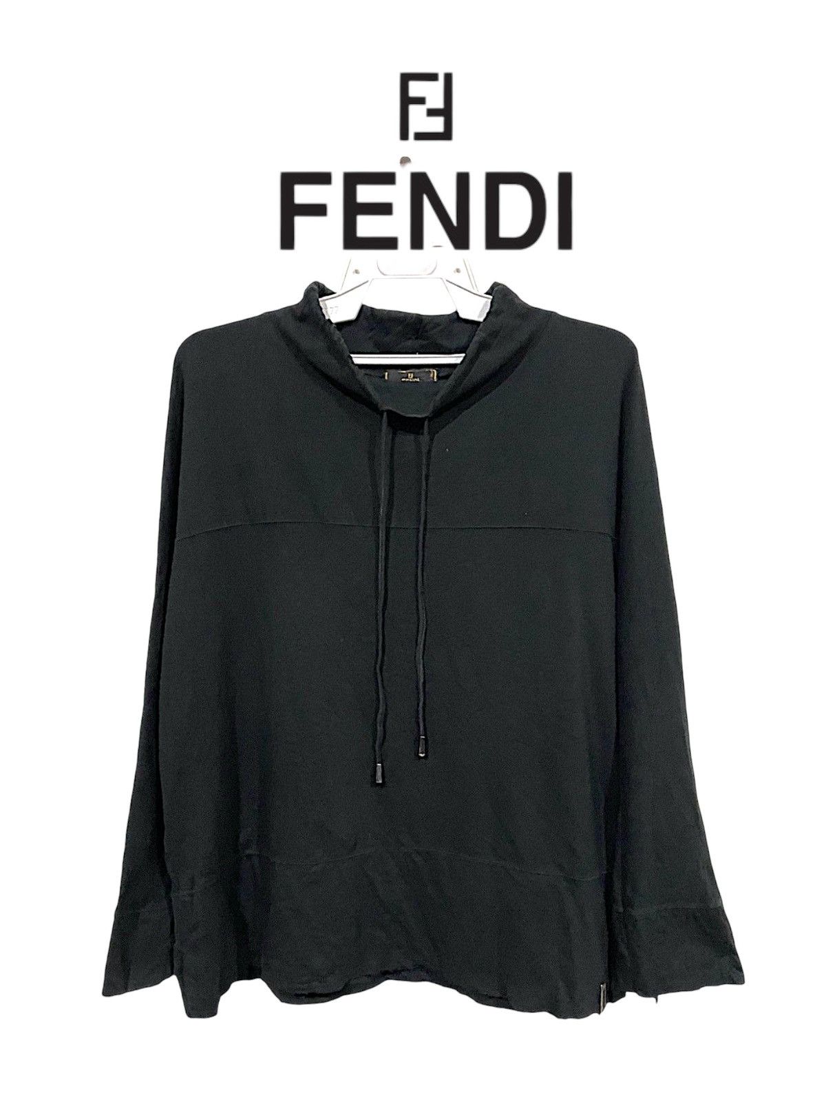 Fendi Fendi Boxy 90s Drawstring Turtle Neck Elastic Shirts Size US L / EU 52-54 / 3 - 5 Thumbnail