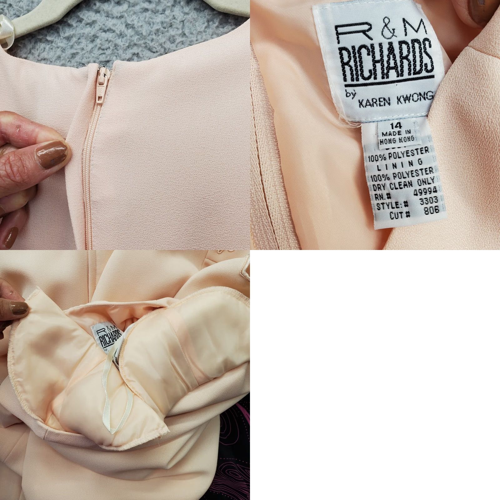 Vintage R&M Richards Maxi Dress Womens 14 Pink Sequin Guipure Crepe Shoulder Pads Vented Shirt Adult Womens Pink Sequin Guipure Crepe Maxi Dress 14 Size XL / US 12-14 / IT 48-50 - 8 Thumbnail