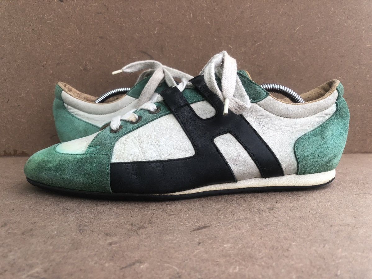 Hermes Hermes Green & White Leather SneakersSize 39 Size US 9 / IT 39 - 5 Thumbnail