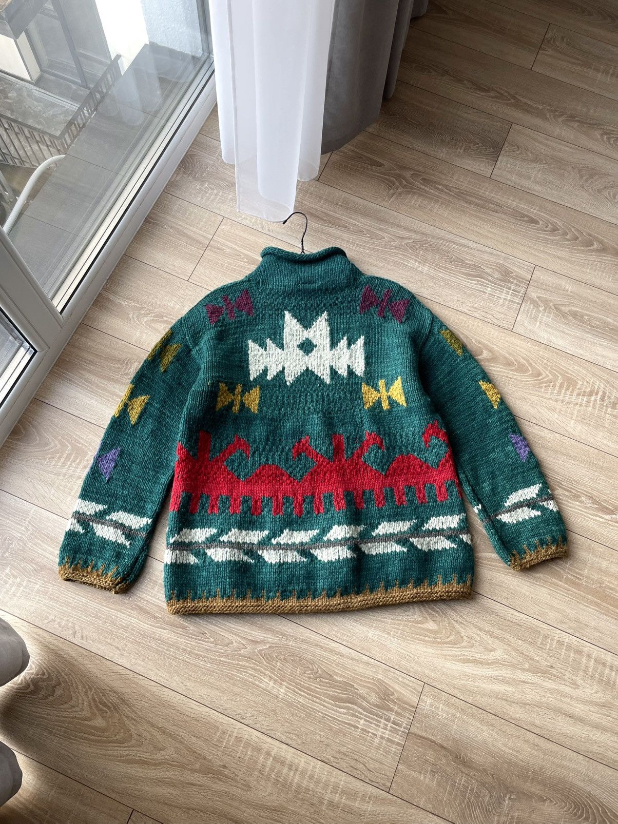Vintage Vintage Pachamama Aztec Navajo Wool Knit Chunky Sweater RRL Size US XL / EU 56 / 4 - 2 Thumbnail