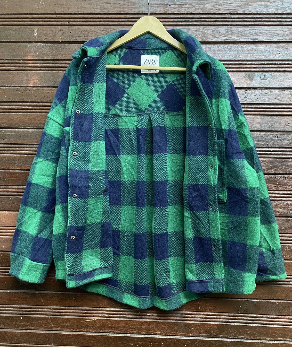 Zara Zara Flannel Checkered Baggy Button Up Size US XL / EU 56 / 4 - 2 Thumbnail