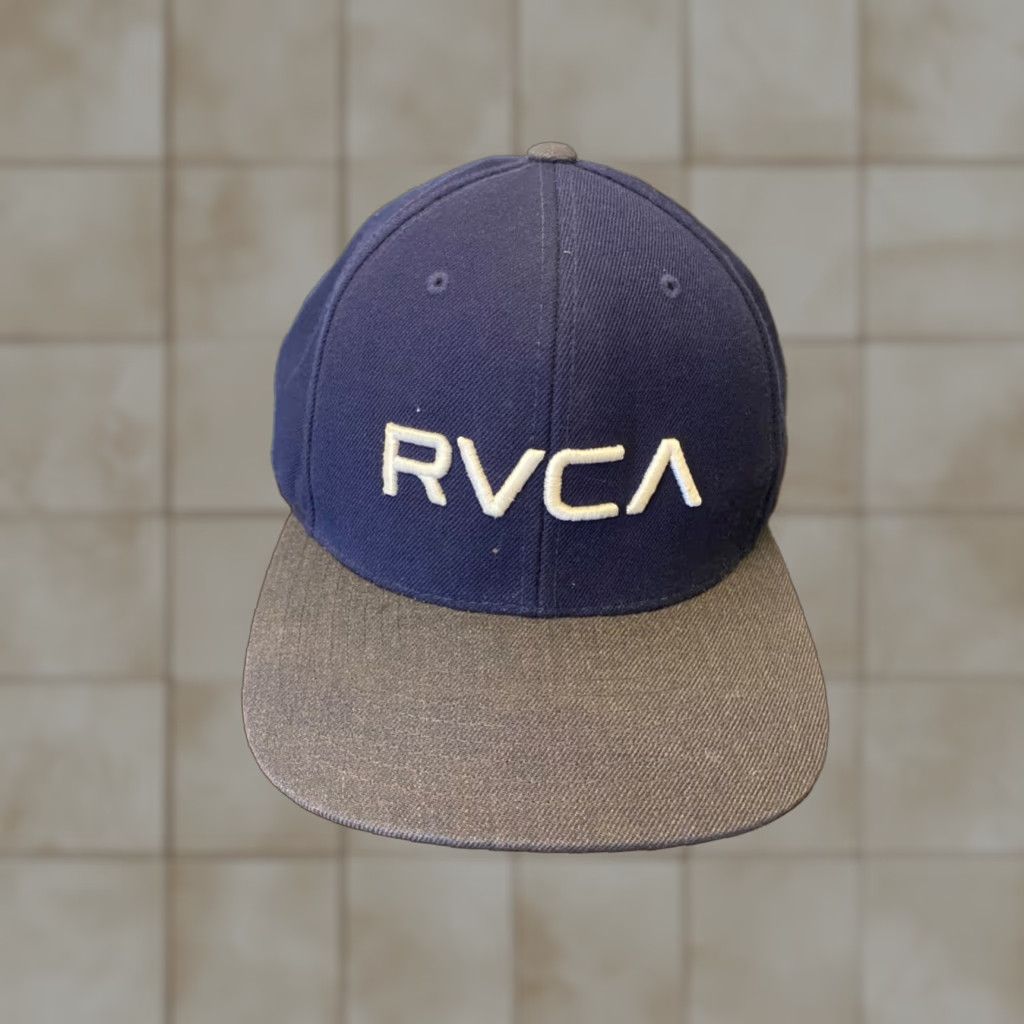 RVCA RVCA Hat Cap Snapback Gray Blue Trucker Adjustable Color Block Embroidered Adult Men Baseball Cap VA RVCA Embroidered Size ONE SIZE - 1 Thumbnail