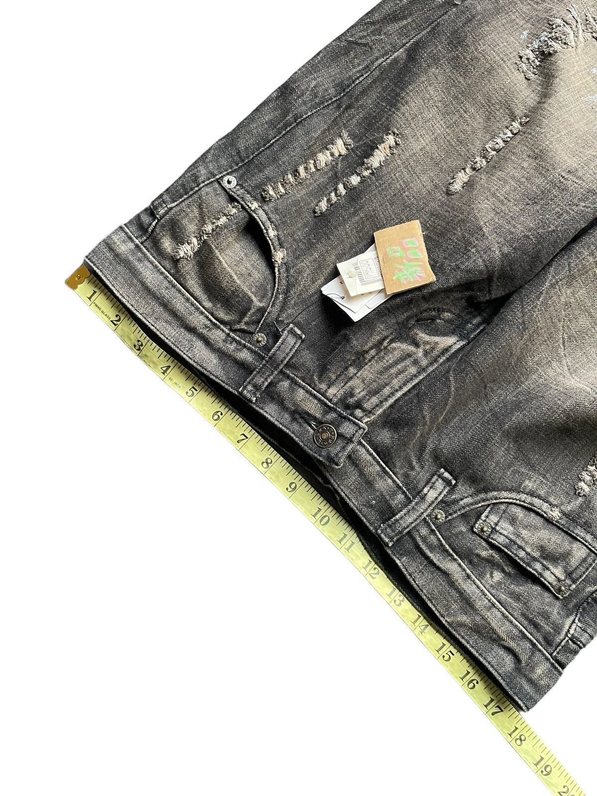 Japanese Brand K.U.I Flare Distresed Paint Denim Size US 34 / EU 50 - 16 Thumbnail