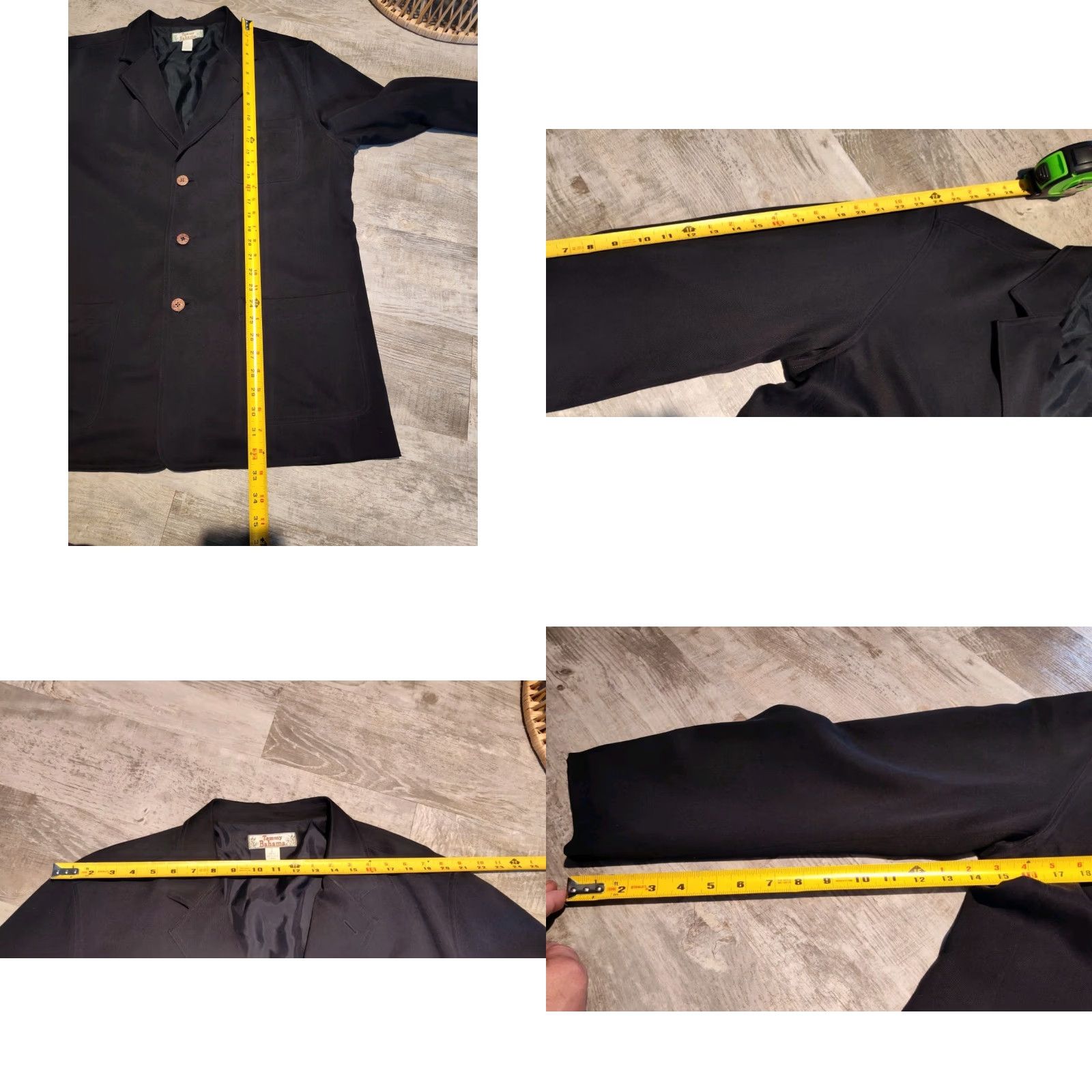 Tommy Bahama Tommy Bahama Silk Blazer Mens Size L Black Unstructured 3-Button Regular Fit Size 42R - 8 Thumbnail