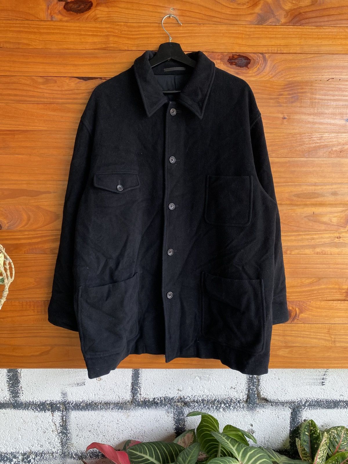 Comme des Garcons Homme Comme des Garçons Homme Black Wool Work Jacket AD1988 Japan Size US M / EU 48-50 / 2 - 3 Thumbnail