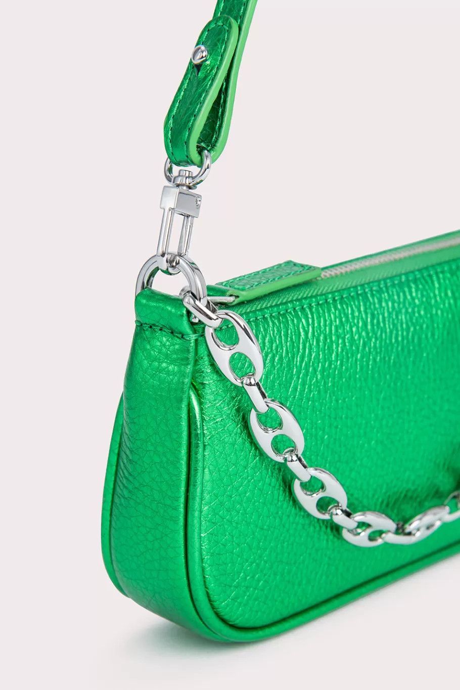 By Far o1mle1224 Size : OS/Metallic Grain Leather Mini Bag in Green Size ONE SIZE - 5 Thumbnail