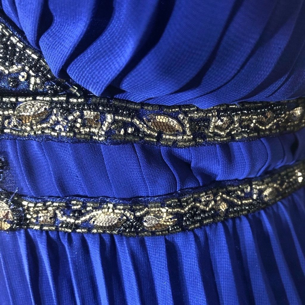 NWT Sue Wong Nocturne beaded cocktail dress royal blue Sz 10