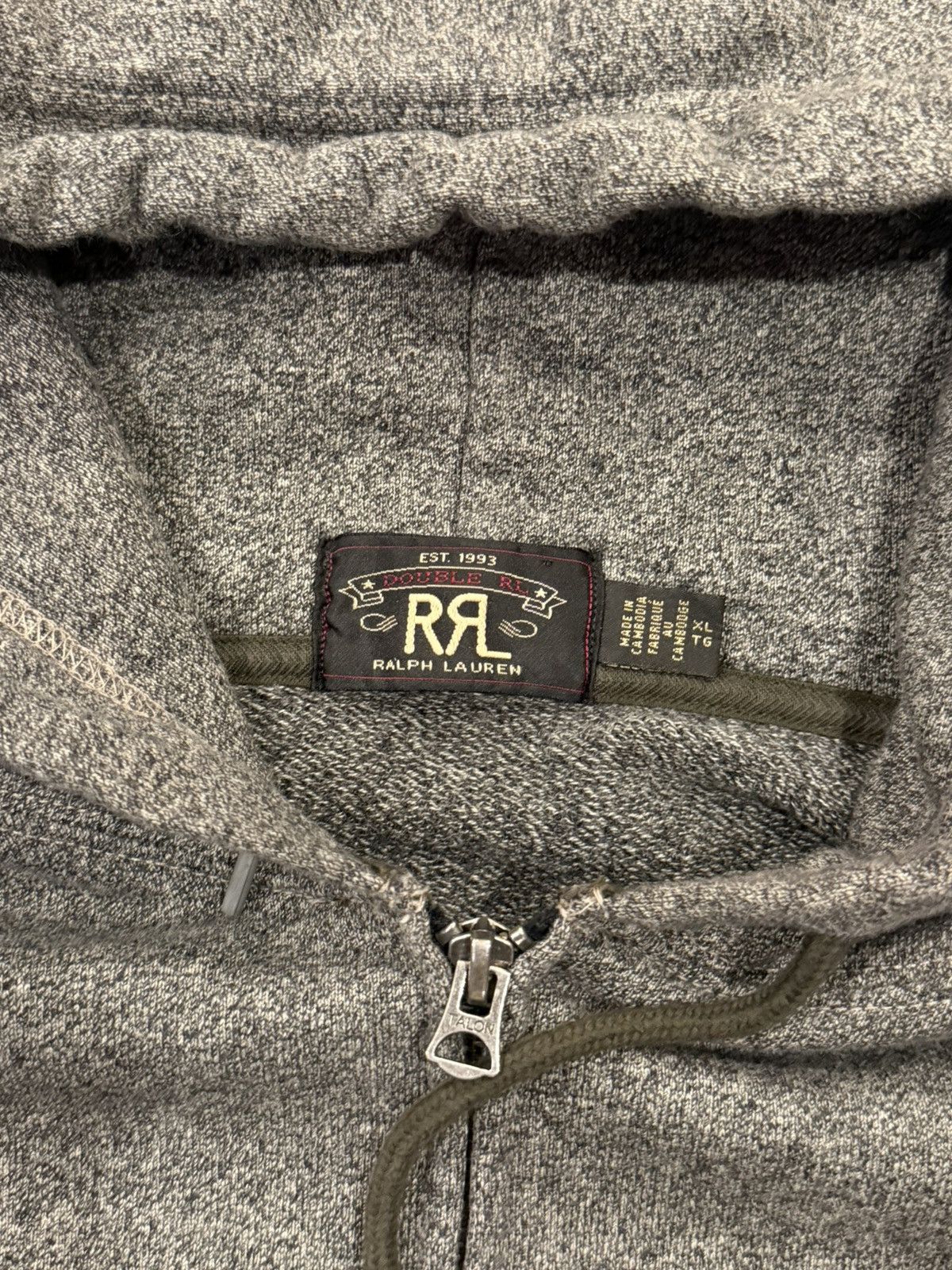 RRL Ralph Lauren RRL Ralph Lauren Gray French Terry Zip Up Hoodie Size US XL / EU 56 / 4 - 9 Thumbnail
