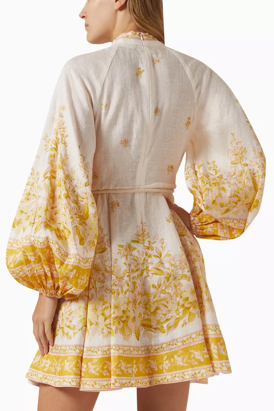 Zimmermann o1s22i1n1024 Floral Linen Mini Dress in Multicolor Size M / US 6-8 / IT 42-44 - 3 Thumbnail