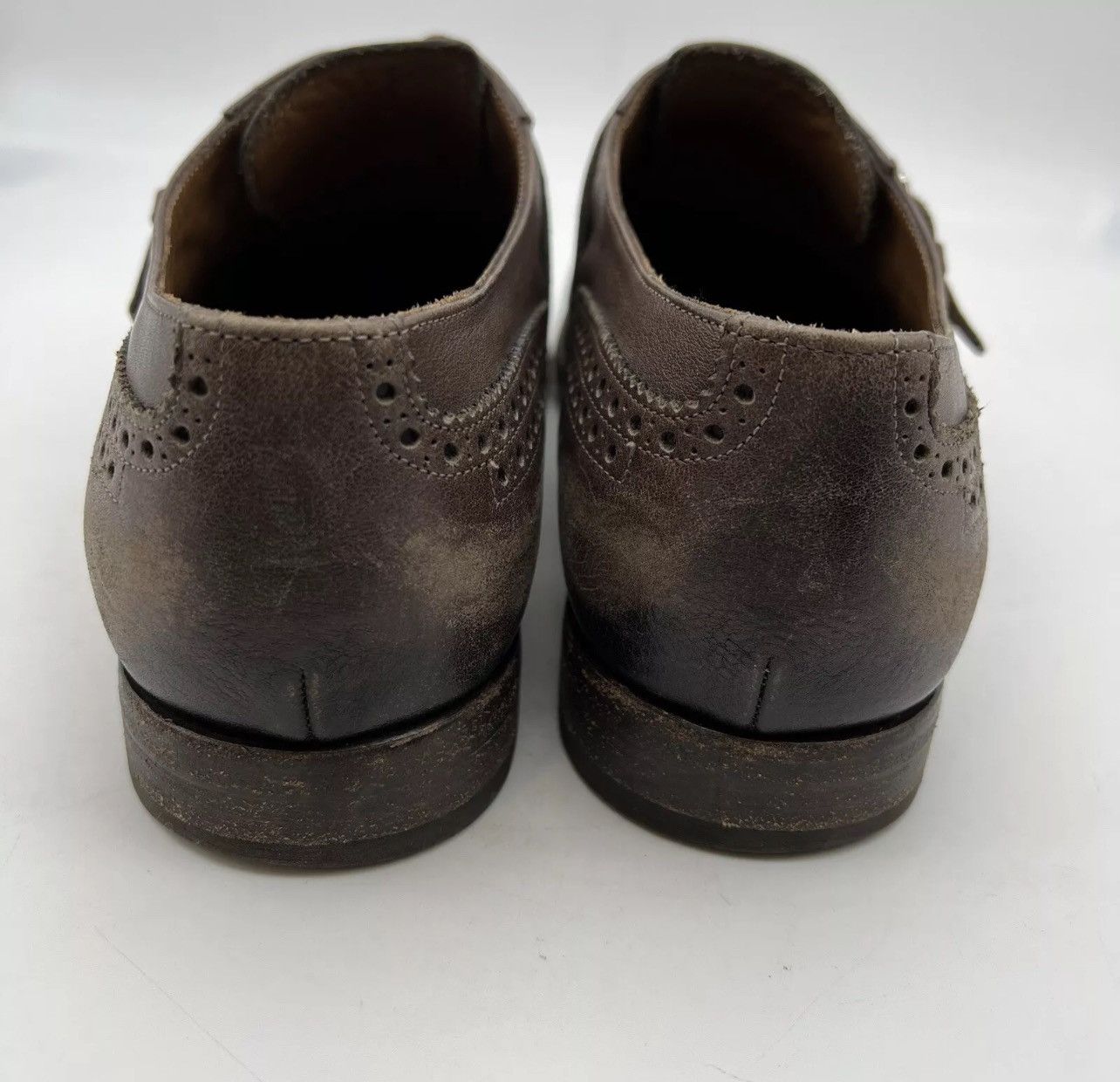 Prada PRADA Perforated Double Monk Strap Leather Oxfords Size US 9 / EU 42 - 6 Thumbnail