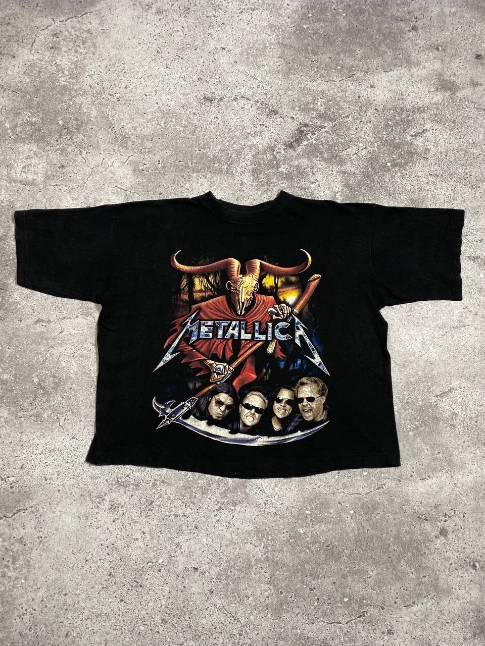 Band Tees 90s Metalicca Vintage Rock Band Croped T Shirt Size US M / EU 48-50 / 2 - 1 Thumbnail