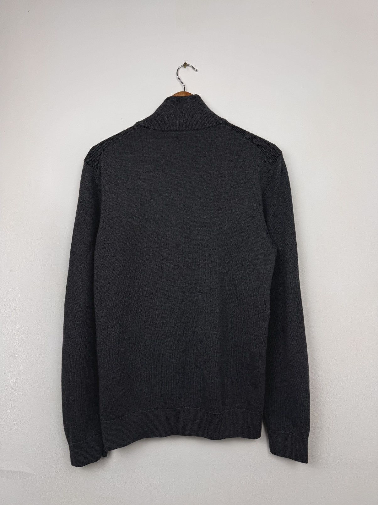 Hugo Boss Hugo Boss Men Knitted Zip-Up Sweater Gray Size M Size US M / EU 48-50 / 2 - 9 Thumbnail