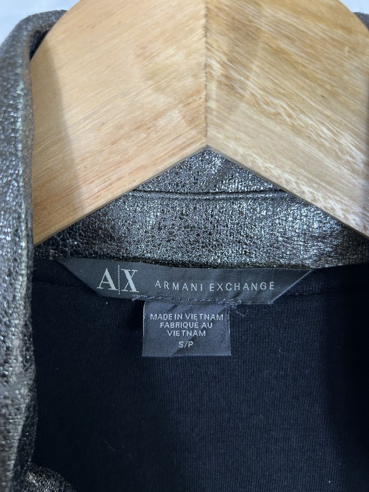 Armani × Armani Exchange 🔥Armani Exchange Shiny Black Zipper Jacket Size S / US 4 / IT 40 - 11 Thumbnail