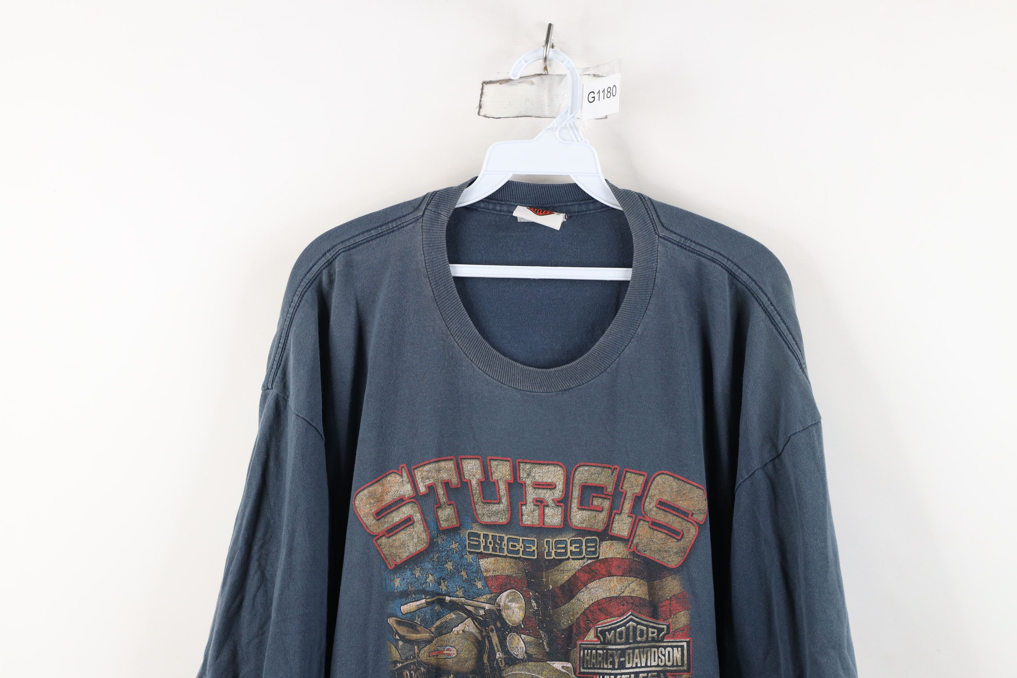 Harley Davidson Vintage Y2K Harley Davidson Sturgis Motorcycle T-Shirt Blue Size US XXL / EU 58 / 5 - 2 Thumbnail