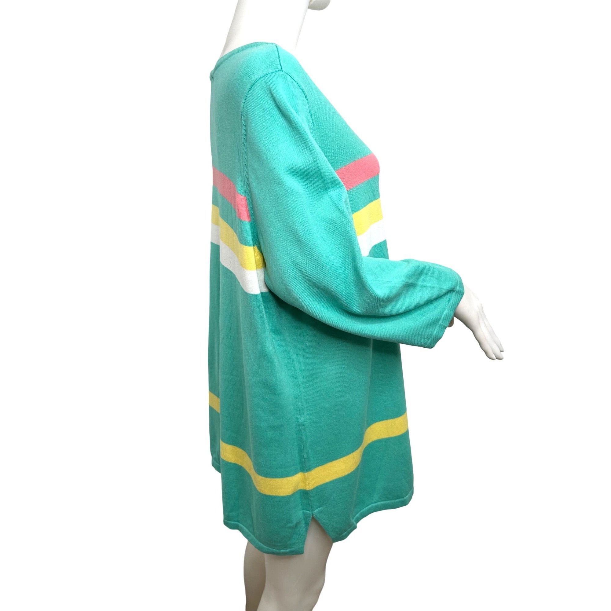 Other Belle Kim Gravel Tunic Top 1X Green Pink Yellow White Stripe Size XL / US 12-14 / IT 48-50 - 9 Thumbnail