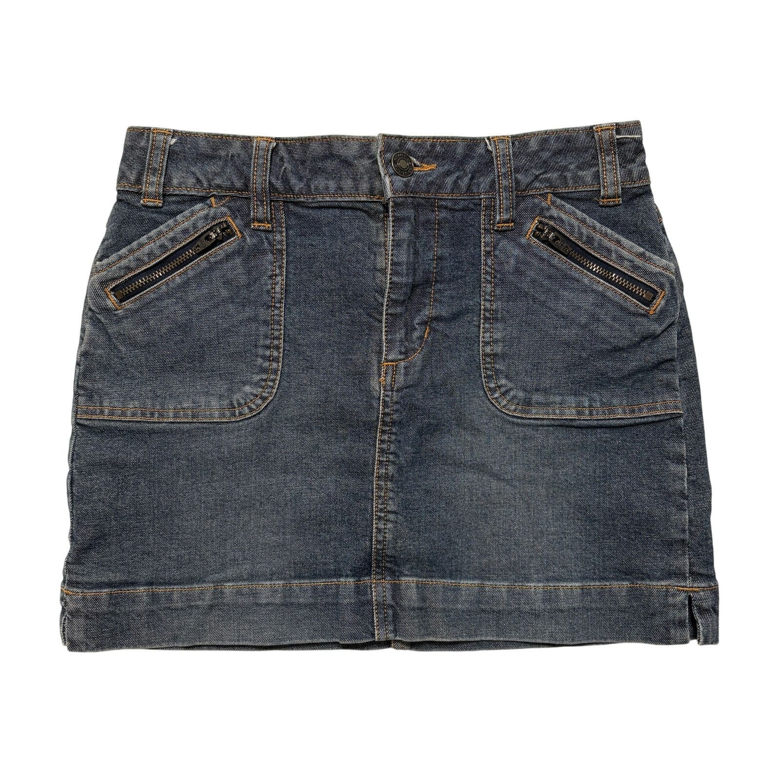 Vintage VTG Y2K 00's Route 66 Denim Mini Skirt Pocket Detailing XS Size 27" / US 4 / IT 40 - 1 Thumbnail