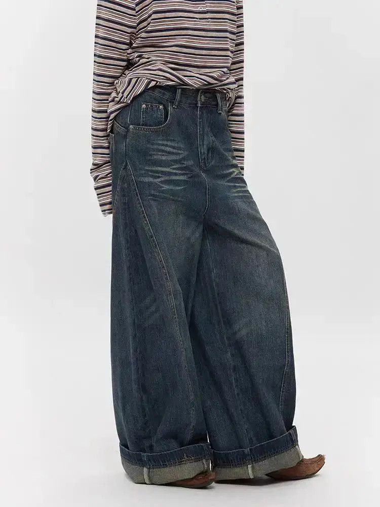 Japanese Brand Washed machete design baggy vintage Y2K street hip hop jeans Size US 30 / EU 46 - 1 Thumbnail