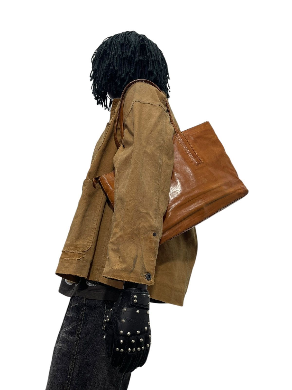 Comme des Garcons × Stussy Full Leather Genten Tote Bag prada julius cdg amiri 1🟩1 Size ONE SIZE - 2 Thumbnail