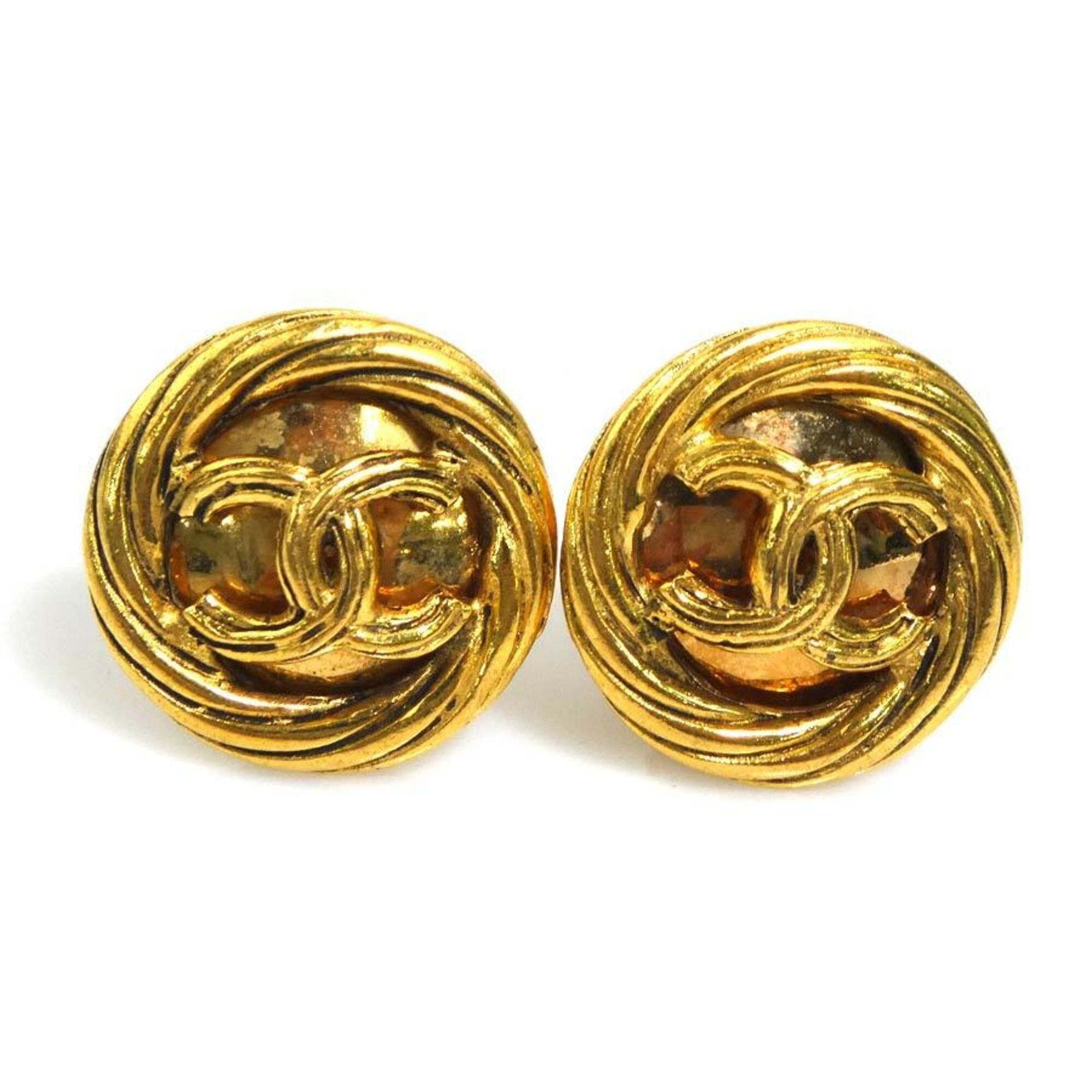 Chanel Chanel earrings, Coco Mark design, metal, gold, women's, e61735a Size ONE SIZE - 1 Thumbnail