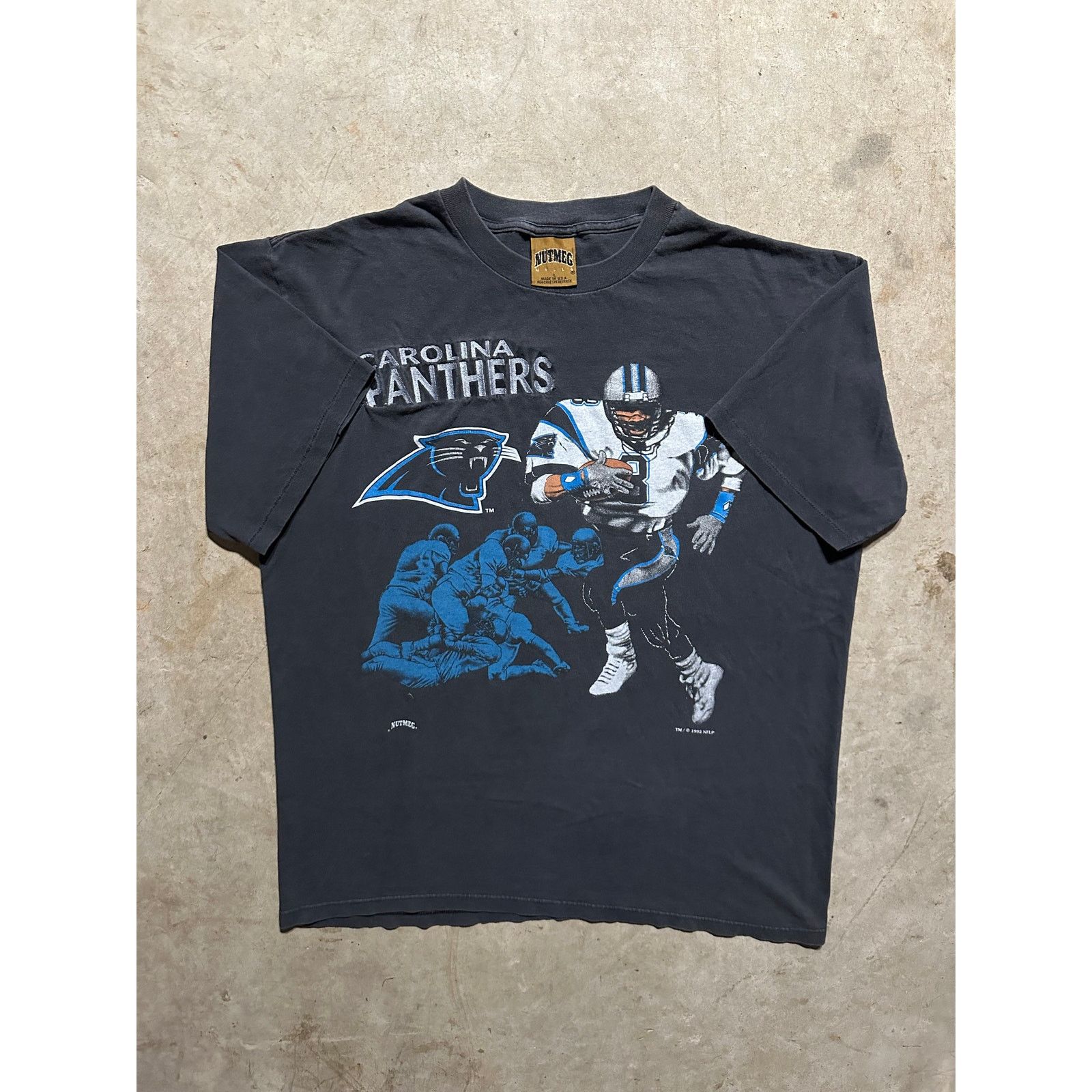 NFL × Nutmeg × Vintage Vintage Carolina Panthers 1993 Nutmeg Graphic T Shirt Large Size US L / EU 52-54 / 3 - 1 Thumbnail