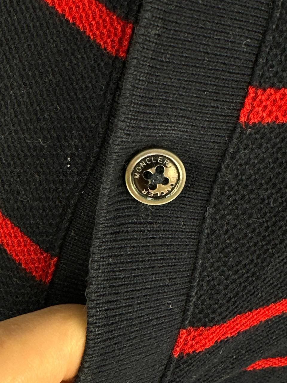 Moncler Moncler Maglia Polo Manica Corta striped faded polo navy/red Size US XL / EU 56 / 4 - 8 Thumbnail