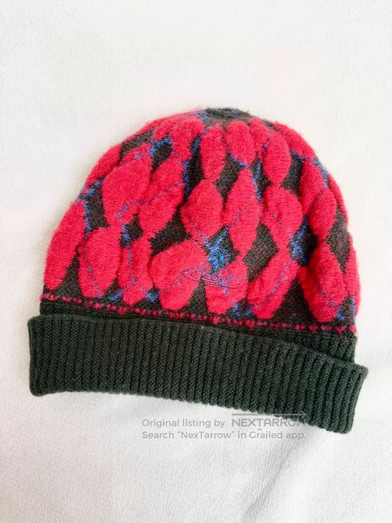 Vivienne Westwood Vivienne Westwood Red Saturn patchwork cold hat Size ONE SIZE - 1 Thumbnail