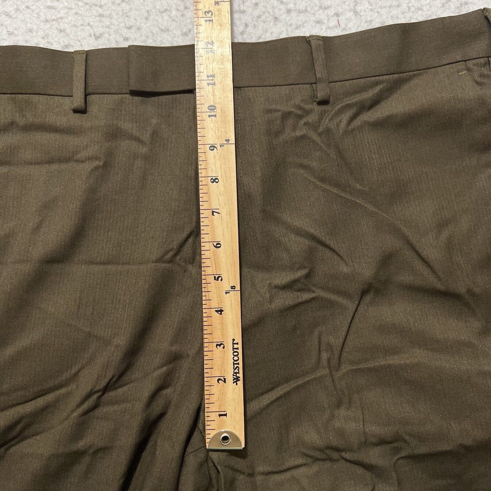 Perry Ellis Perry Ellis 36x32 Flat Front Straight Brown Suit Dress Pants Size US 36 / EU 52 - 9 Thumbnail