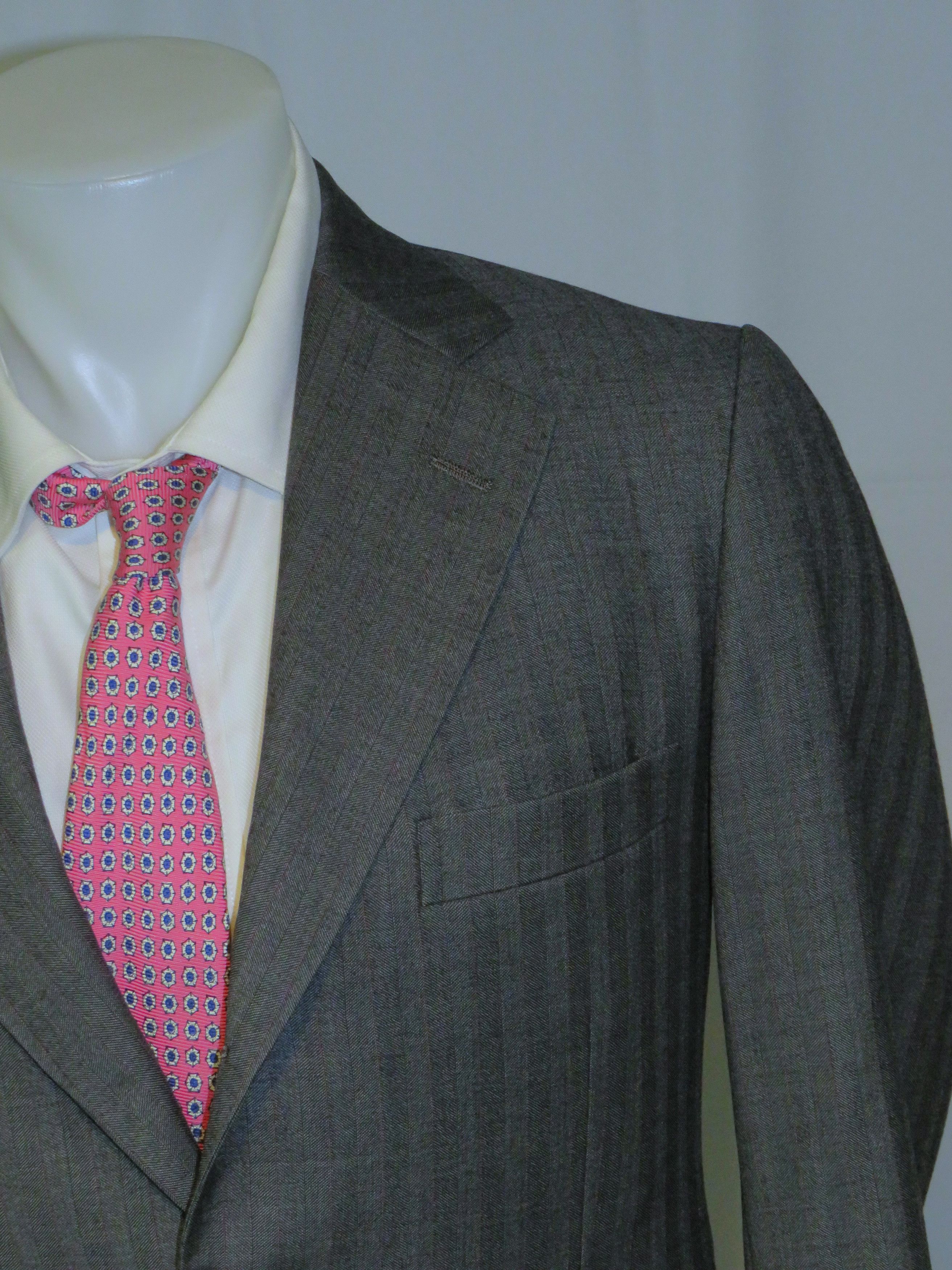 Other Sam Leung New York Gray Stripe Three Roll Two Suit 38S Size 38S - 5 Thumbnail