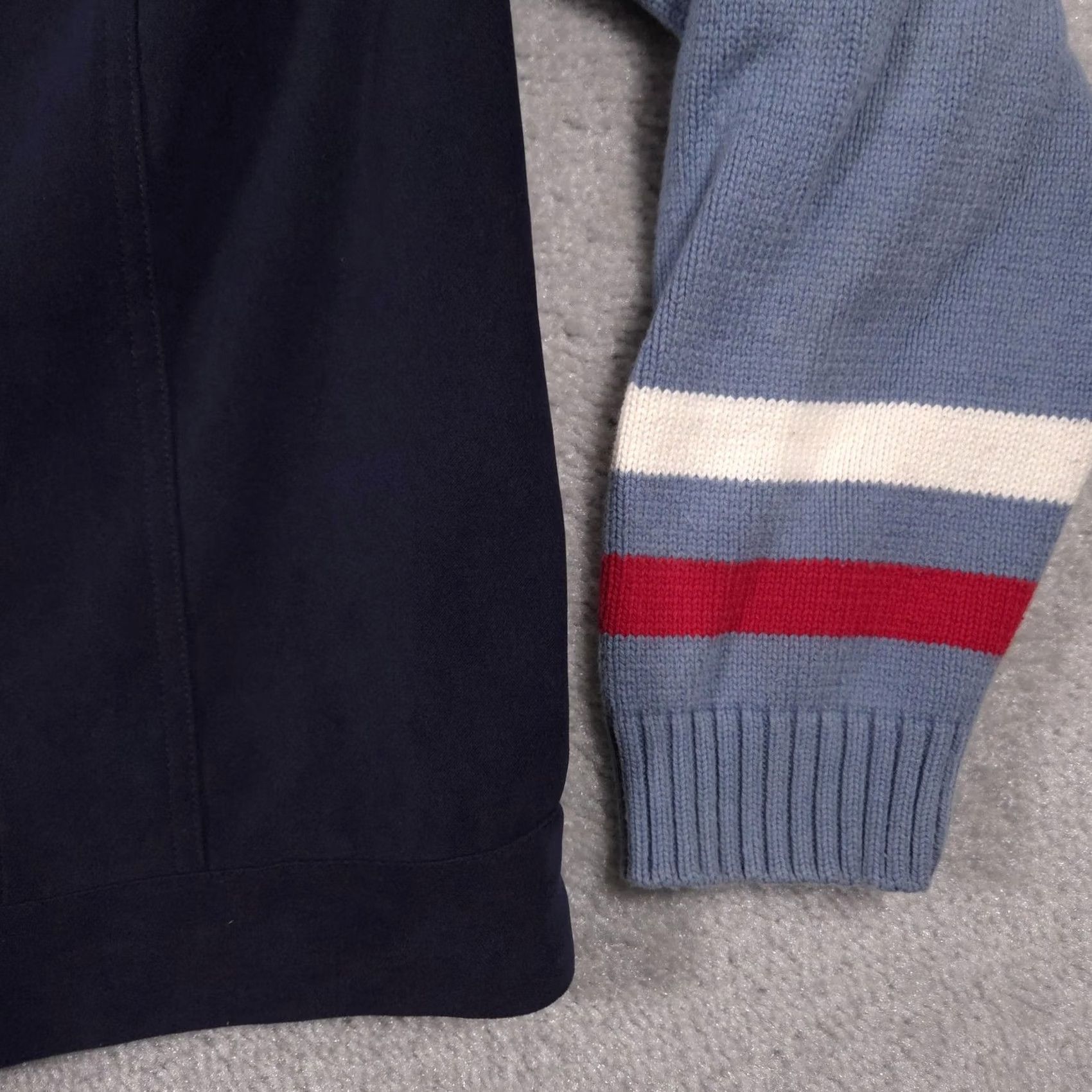 Vintage Norton Studio Jacket Womens XL Navy Blue Knit Sleeves Star Back Button Front Size XL / US 12-14 / IT 48-50 - 5 Thumbnail