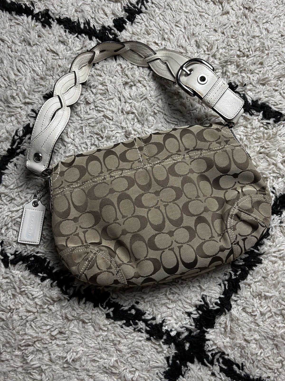 Coach Coach Jacquard Leather Signature Soho Y2K Hand Bag Vintage Size ONE SIZE - 5 Thumbnail