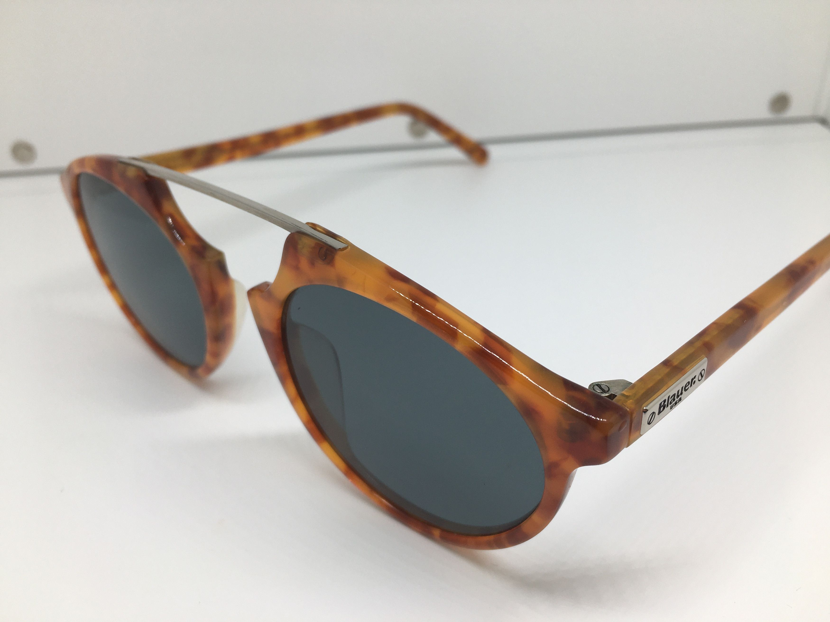 Vintage Blauer Handmade Tortoise Round Sunglasses Frame Size ONE SIZE - 3 Thumbnail