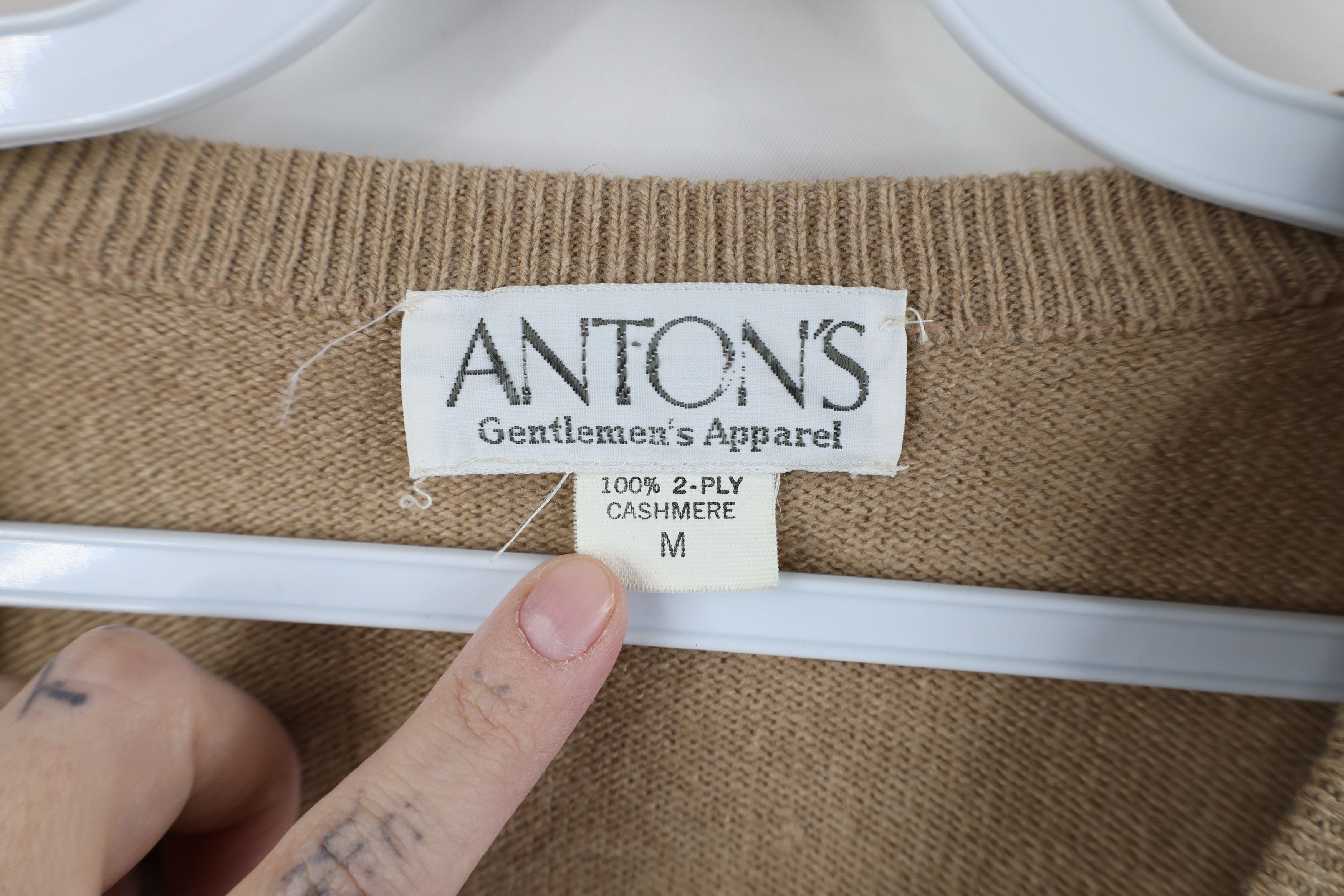 Vintage Vintage 90s Streetwear 2 Ply Cashmere Knit Sweater Beige Size US M / EU 48-50 / 2 - 4 Thumbnail