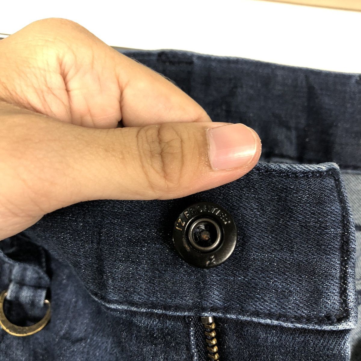 Japanese Brand 🔥PUNK DESIGN DISTRESSED DENIM JEANS I’Z FRONTIER JAPAN Size US 35 - 10 Thumbnail