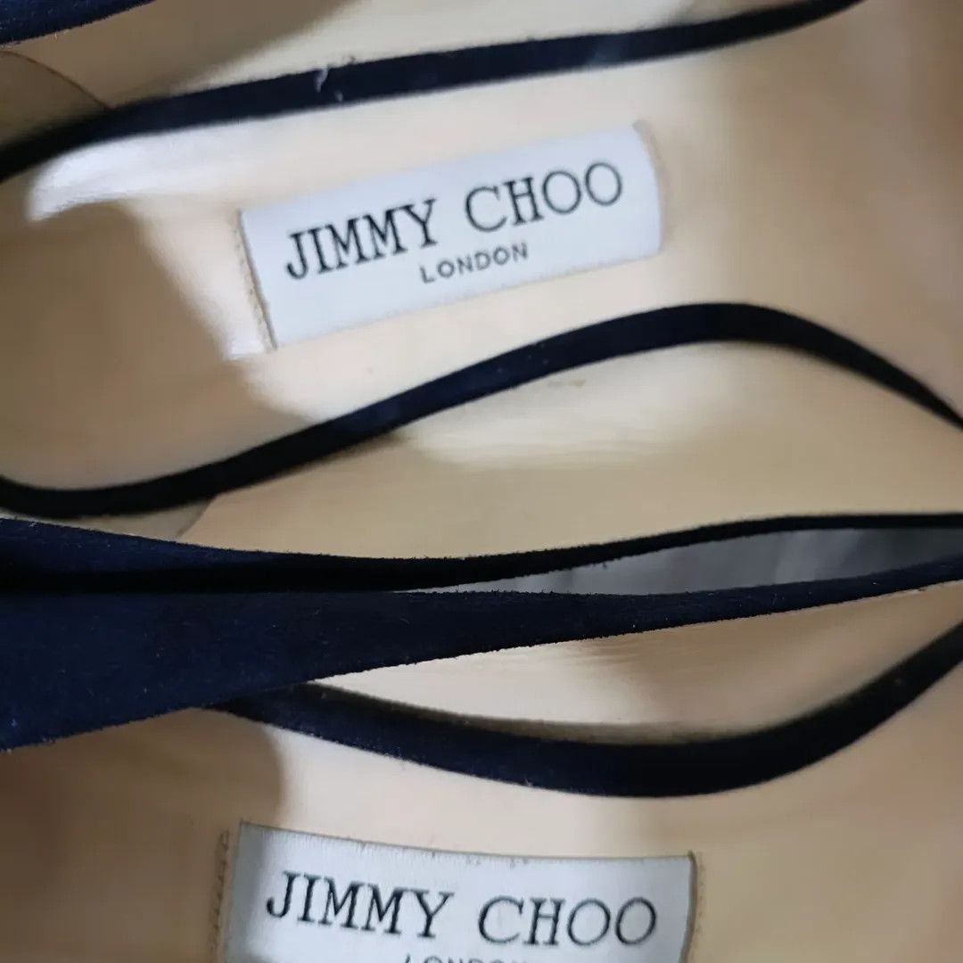 Jimmy Choo Jimmy Choo London Navy Suede Pointed Pumps Size US 9.5 / IT 39.5 - 3 Thumbnail