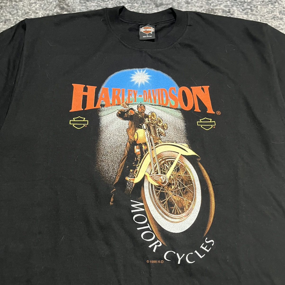 Harley Davidson Vintage 90s Harley Davidson Biker Logo T Shirt Size Large Size US L / EU 52-54 / 3 - 4 Thumbnail