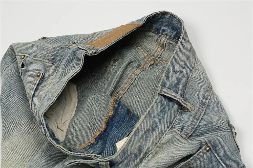 Japanese Brand × Jean Light blue washed distressed trendy loose straight jeans Size US 32 / EU 48 - 4 Thumbnail