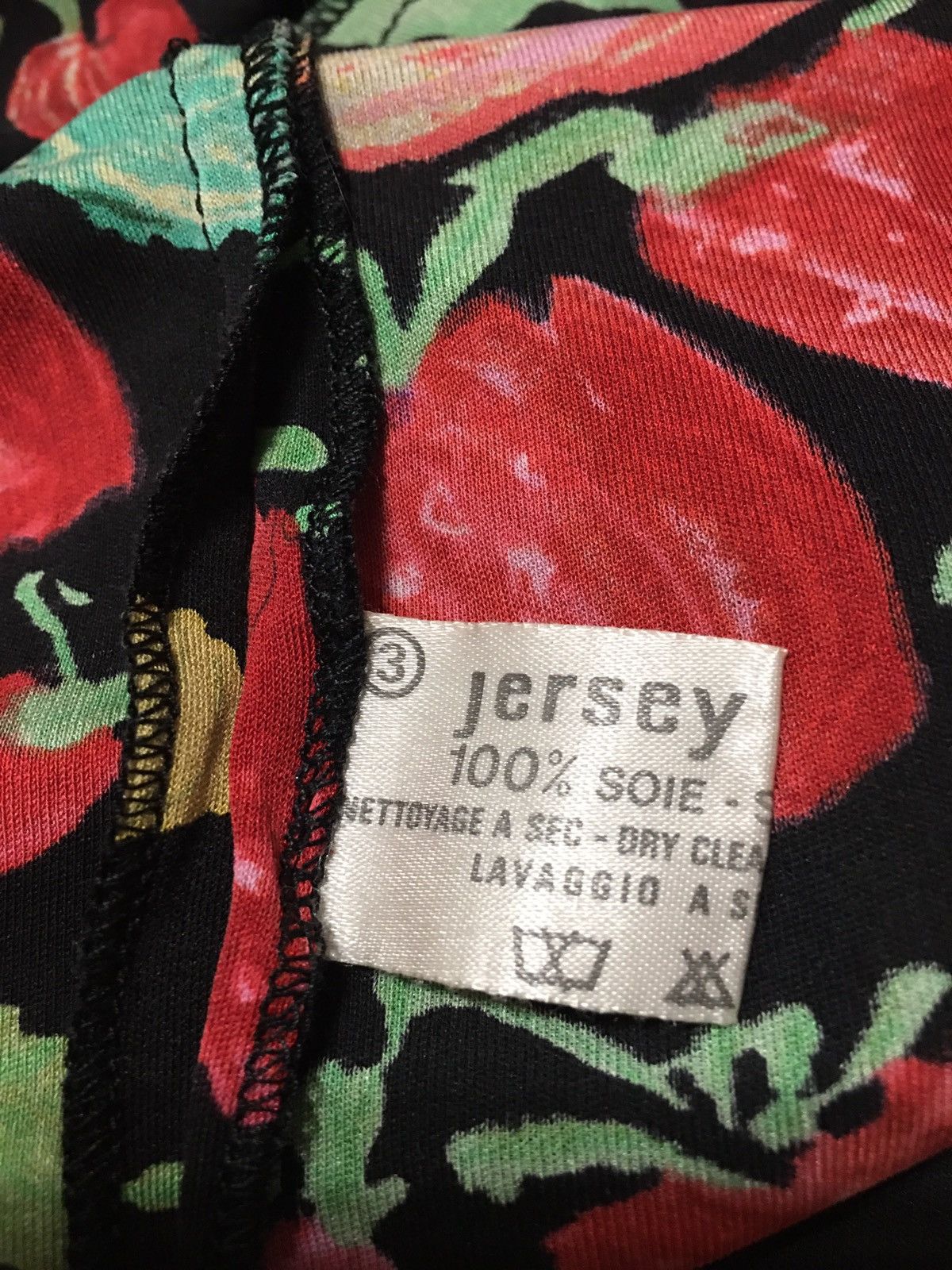 Leonard Paris × Vintage LEONARD Paris Vintage 90s Silk Fruit Print Kimono Dress Size ONE SIZE - 13 Thumbnail