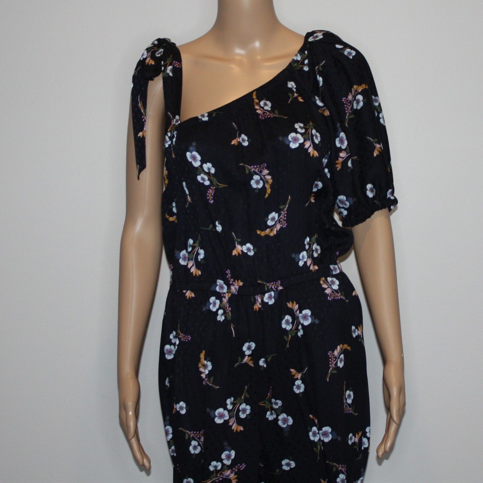 Rebecca Taylor One Shoulder Natalie Silk Jumpsuit in Navy NWT $495 Size 28" / US 6 / IT 42 - 5 Thumbnail