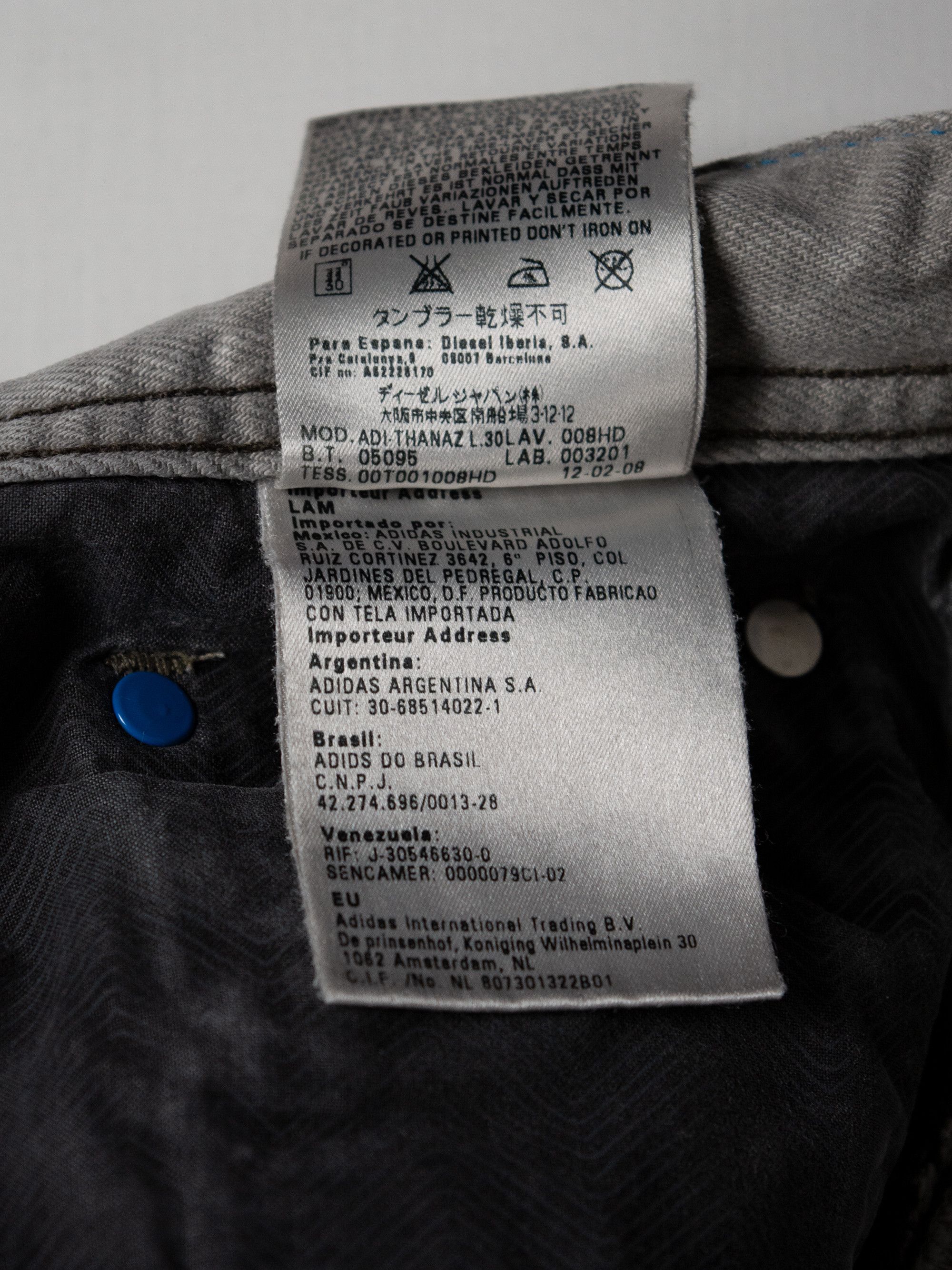 Adidas × Diesel Adidas X Diesel - 2008 - Adi-Thanaz low waist slim fit jeans Size US 30 / EU 46 - 13 Thumbnail