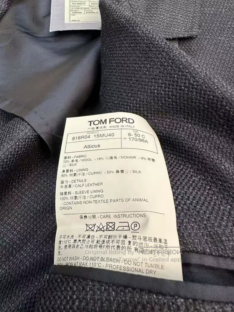 Tom Ford Tom Ford Men's Suit Jacket Size 46L - 7 Thumbnail